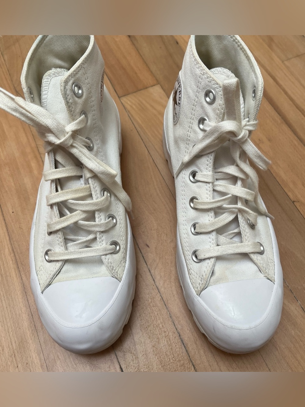 Converse High Top Sneakers - white platform